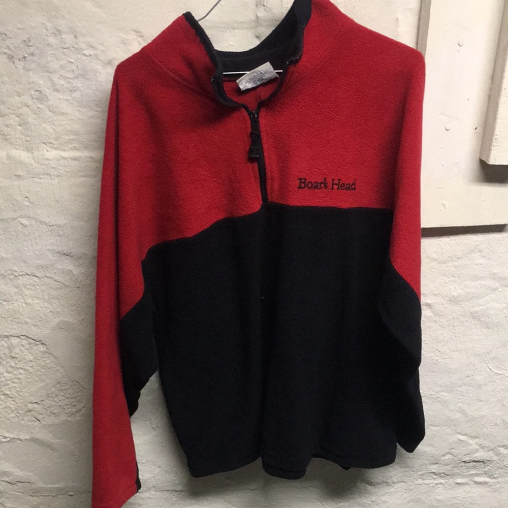 Boar's Head Red and Black Fleece Pullover